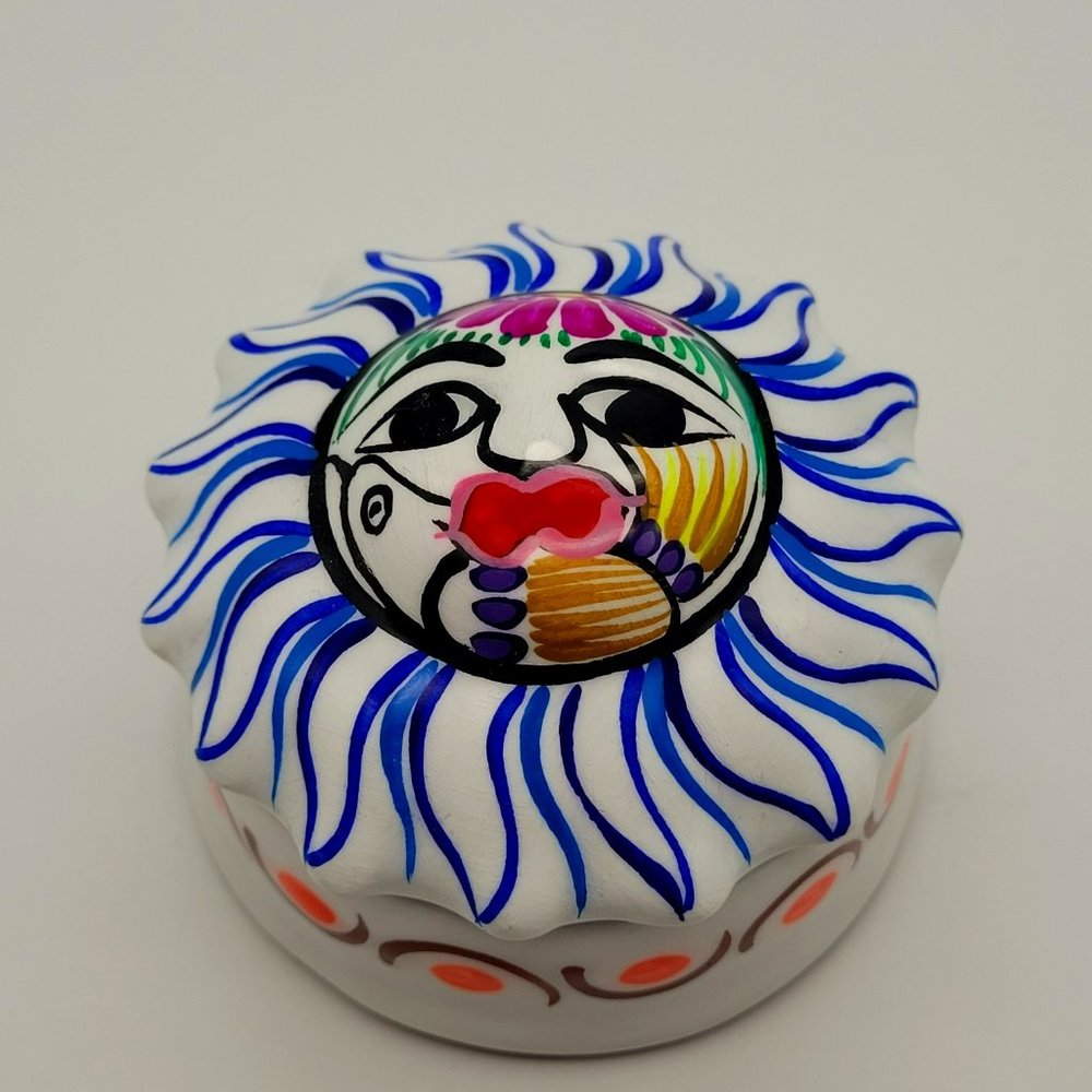Talavera Trinket Dish Hand painted Sun GLOWS
